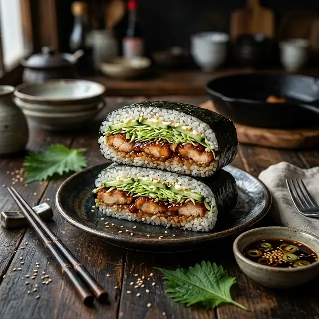 onigirazu sándwich de arroz comida japonesa Lima