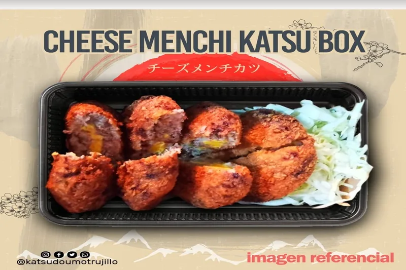 Cheese MenchiKatsu Box — 4 hamburguesas japonesas rellenas de queso cheddar