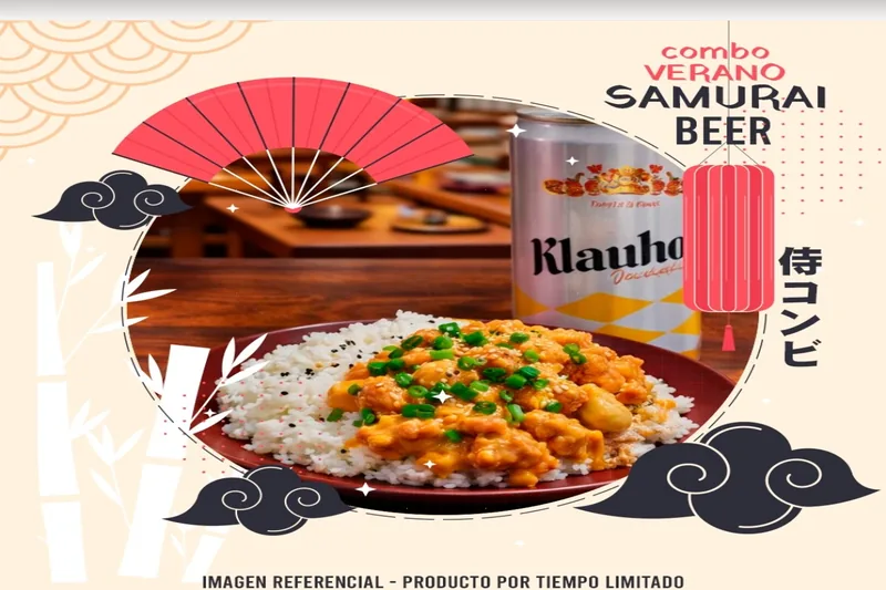 Combo Verano Samurai Beer — karaage con salsa Bang Bang y cerveza Klauhoff