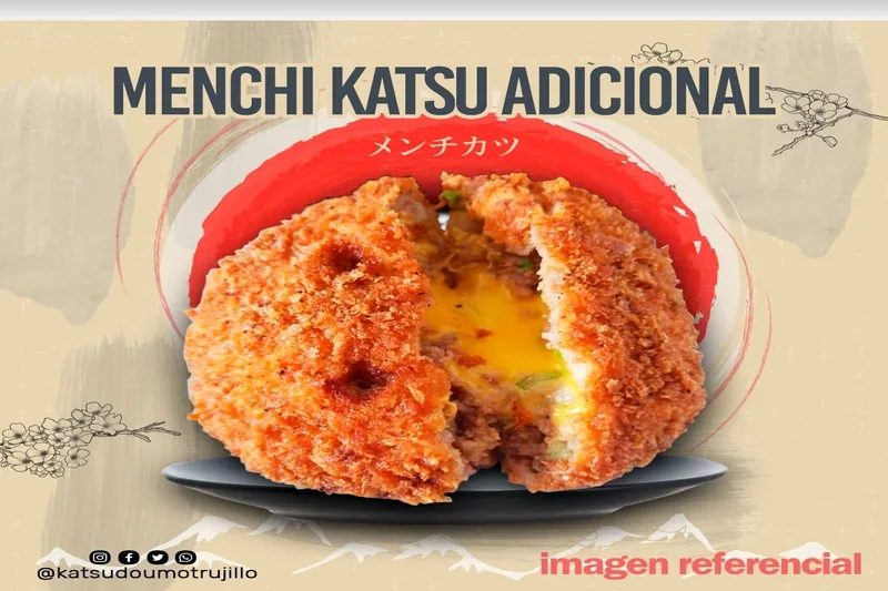 Menchi Katsu adicional — hamburguesa japonesa individual con queso cheddar